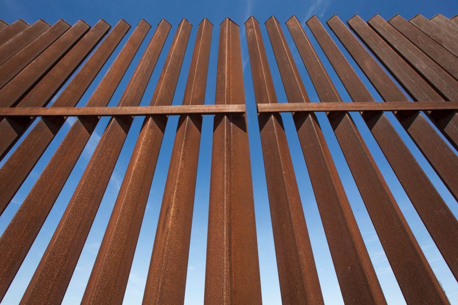 Part of the border fence in south Texas is made from 6-by-6-inch iron bars.
