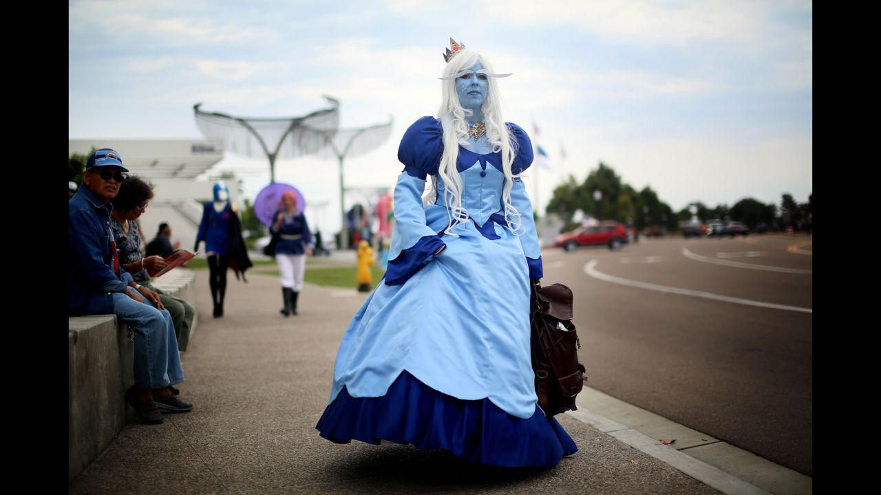  Amanda King wears an Ice Queen costume on July 19.