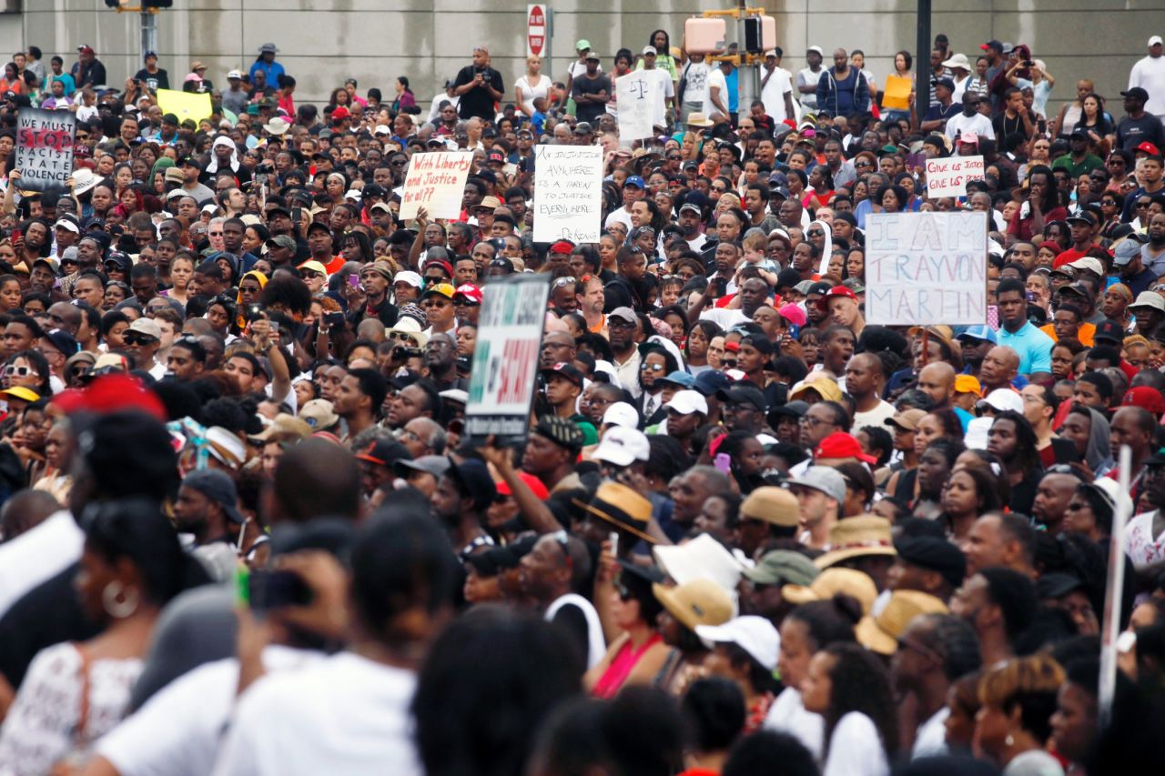 Thousands of people gathered outside the Richard B. Russell Federal Building in downtown Atlanta as part of the network of vigils on July 20.