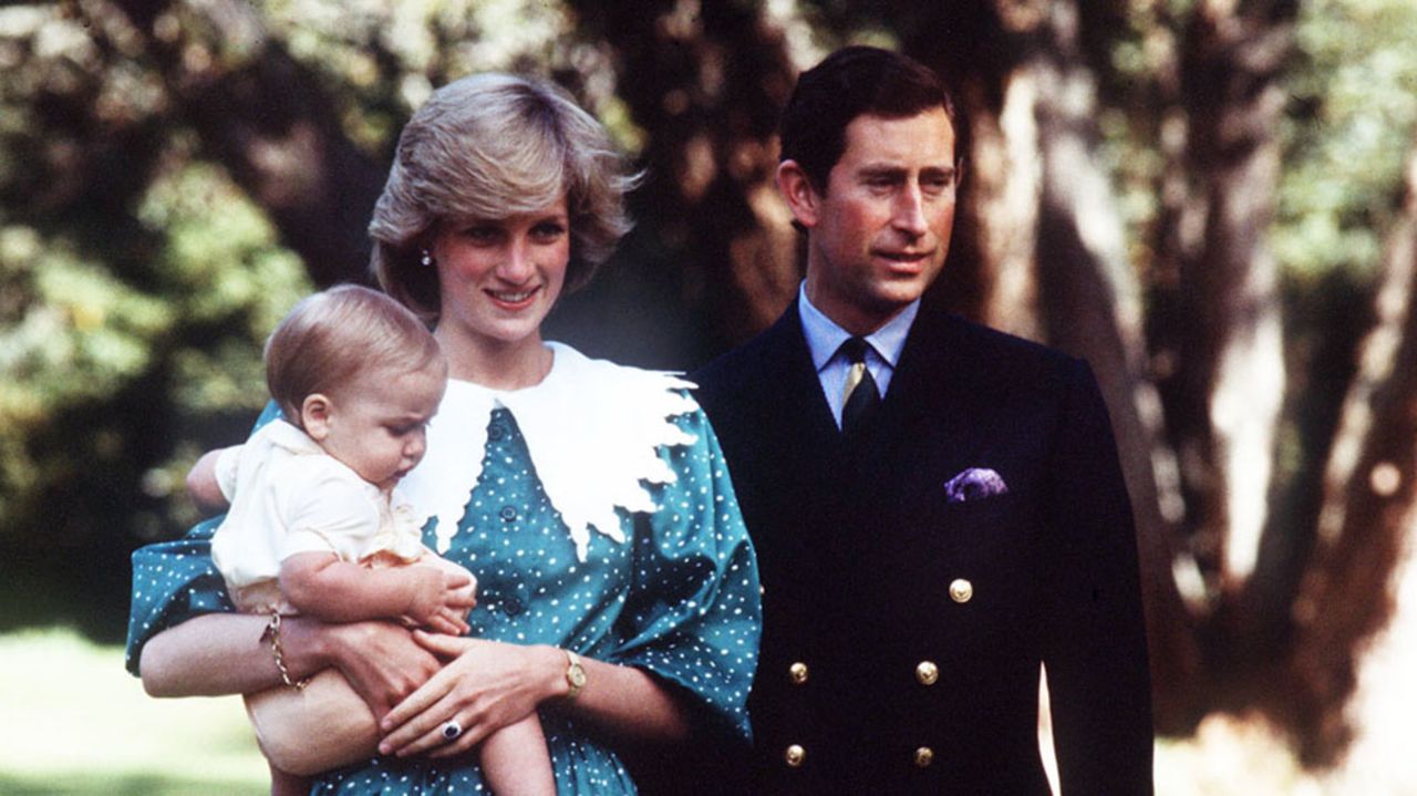 Prince Charles and Princess Diana with their oldest son, Prince William, on a royal tour of Australia in November 1982.