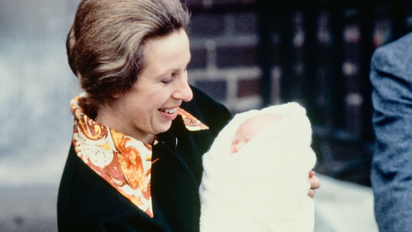 Princess Anne leaves St. Mary's Hospital in London with 3-day-old Zara Phillips in May 1981. Anne is the only daughter of Queen Elizabeth II and Prince Philip. She was married to Mark Phillips from 1973 to 1992.