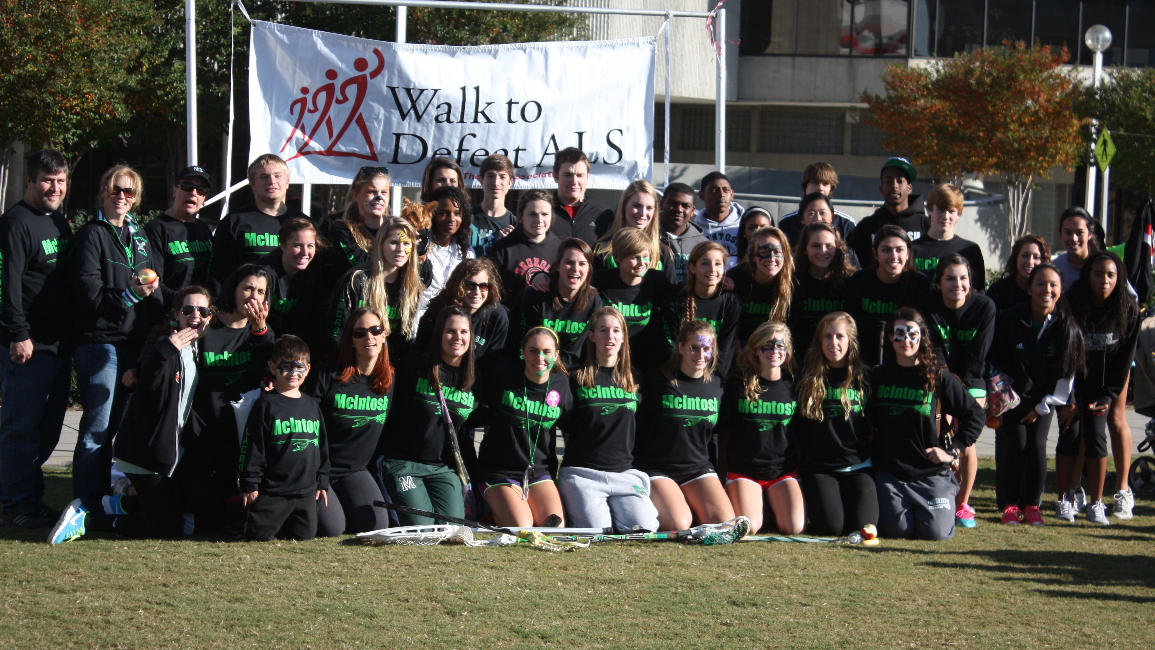 The McIntosh High School Girls Lacrosse team raise money for the ALS Association at their annual Walk to Defeat ALS event.  
