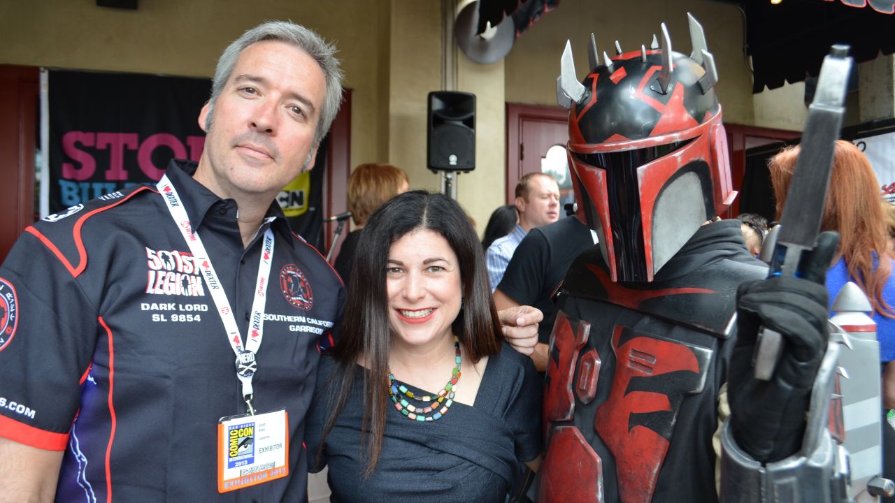 Carrie Goldman, center, moderated an anti-bullying panel at San Diego Comic-Con.