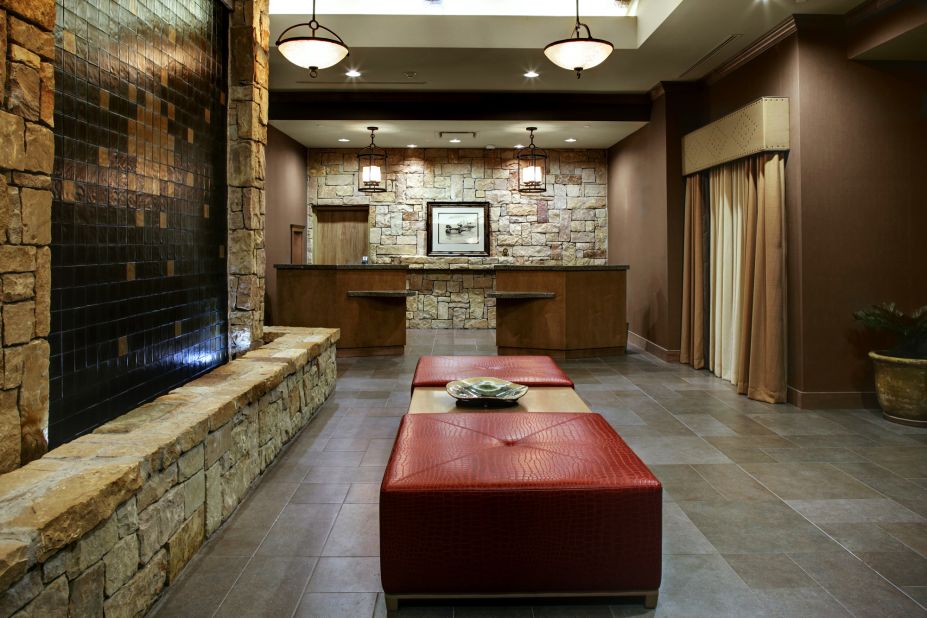 Hilton's Homewood Suites came in first place in the "upper extended stay" category. This is the lobby of the Austin/Round Rock, Texas location.