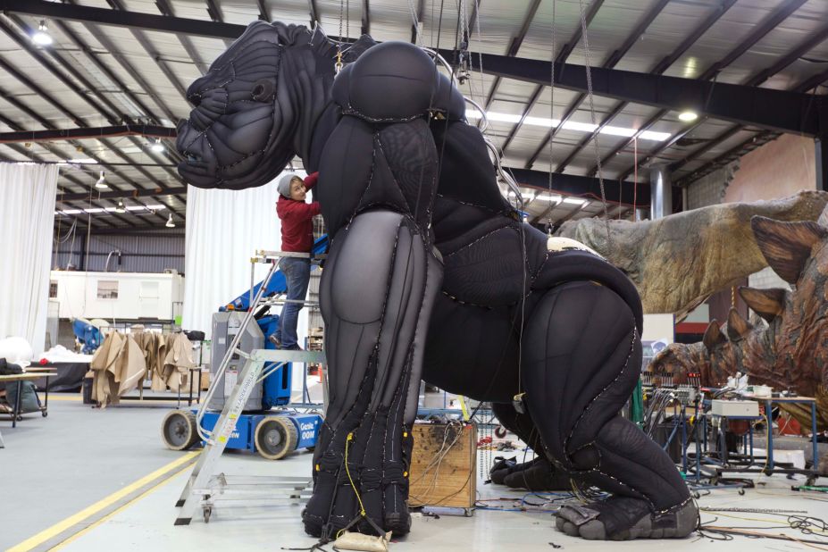 The process creating King Kong for the stage began five years ago. Tilders was originally working towards building a completely animatronic puppet but eventually settled on combining a marionette model with some internal animatronic trickery.    