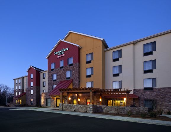 The TownePlace Suites came in first place in the "extended stay" category. The Nashville Airport location, shown here, is located in Tennessee. 