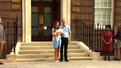 Kate and William with their first child, Prince George, in 2013. No yoga pants here! Not that anyone would blame her. Actually, please, someone get this woman some well-deserved yoga pants.