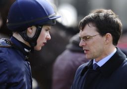 Trainer Aidan O'Brien (on the right)