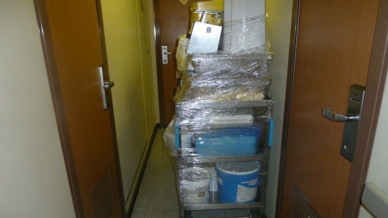 A photo obtained by CNN from a Silver Star crew member shows food carts hidden away from inspectors.