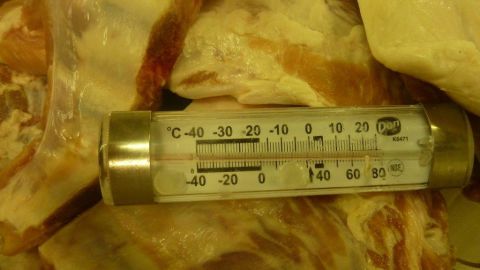 This photo, also from a crew member, indicates that this meat has not been stored at the correct temperature.