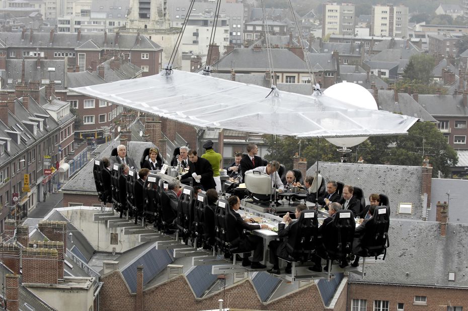For a real gravity-defying haute dining experience, you have to lose the walls, the floor and the windows and do Dinner in the Sky (prices vary). Pass the salt -- carefully.