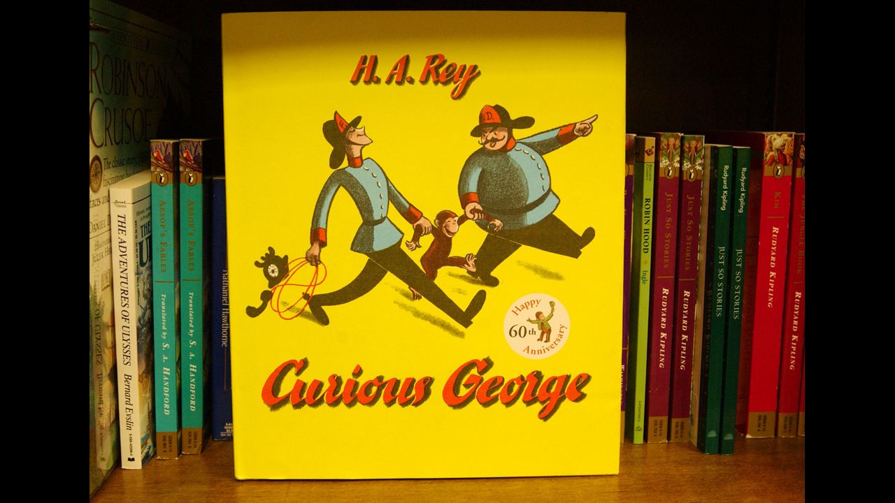 Curious George: The monkey protagonist of a children's book series by the same name. The franchise has expanded to television and the big screen.  