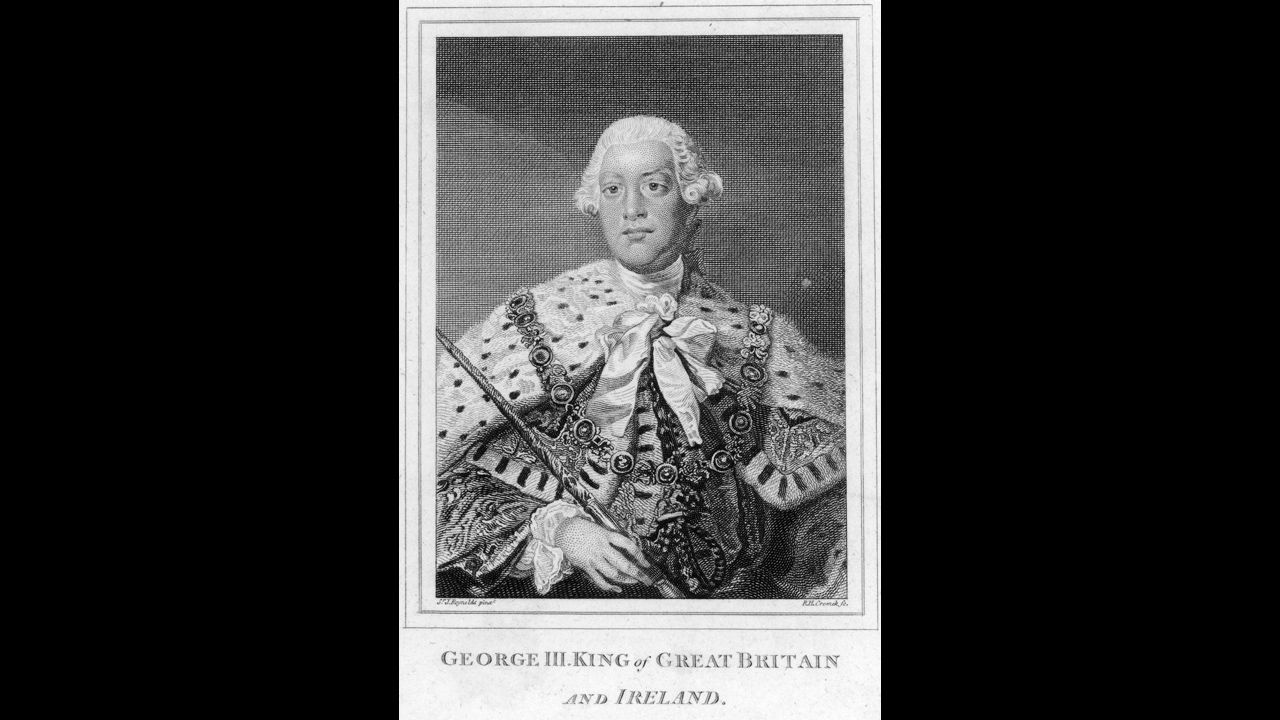 King George III: The leader of Great Britain when the American colonists revolted and third of six King Georges.