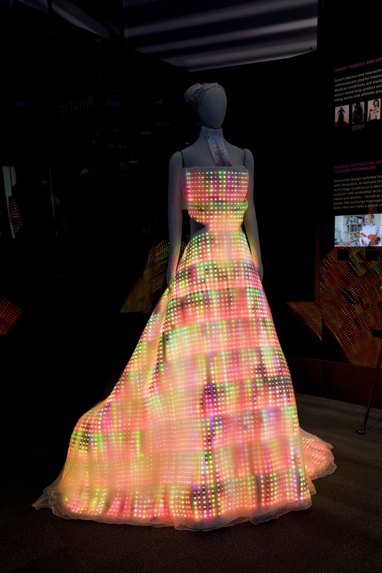 Shine bright like a diamond ... or be the star at futuristic rave parties. The <a href="http://cutecircuit.com/portfolio/galaxy-dress/" target="_blank" target="_blank">GalaxyDress by CuteCircuit</a> is embroidered with 24,000 full color LEDs, and is believed to be the largest wearable display in the world. The LEDs are extra-thin, flexible and hand embroidered on a layer of silk. Fabulous darling!