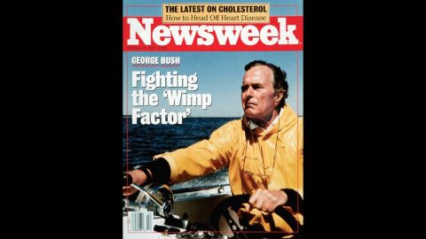 In 1987, Newsweek caused a stir when it ran a cover of Vice President George H.W. Bush titled "Fighting the 'Wimp Factor." It was a year before the election that would promote Bush to the presidency, at a time when the country was debating his qualifications. The magazine <a href="http://politicalticker.blogs.cnn.com/2012/07/29/romney-shrugs-off-magazines-wimp-cover/">reprised the "Wimp Factor"</a> phrase in 2012, this time referring to GOP presidential nominee Mitt Romney.