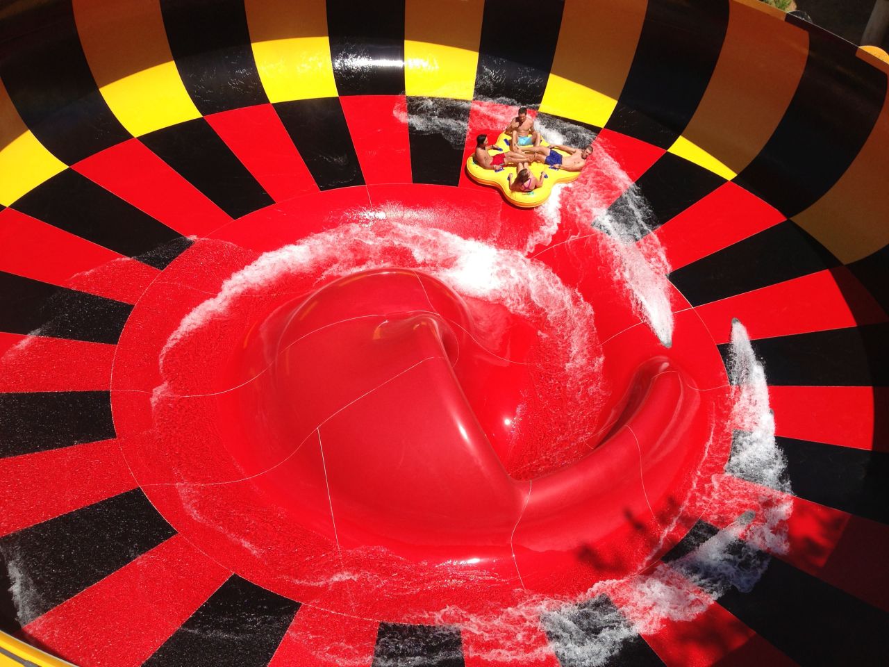 The park's Typhoon Twister drops riders down a five-story plunge. They then circle a giant bowl measuring 67 feet and are deposited into a splash pool below. In 2012, 505,000 guests visited Six Flags White Water, according to the Themed Entertainment Association.