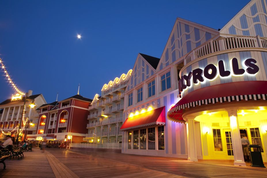 Nobody welcomes guests like Disney. Resort guests can enjoy a classic boardwalk even though there's no ocean in sight. 