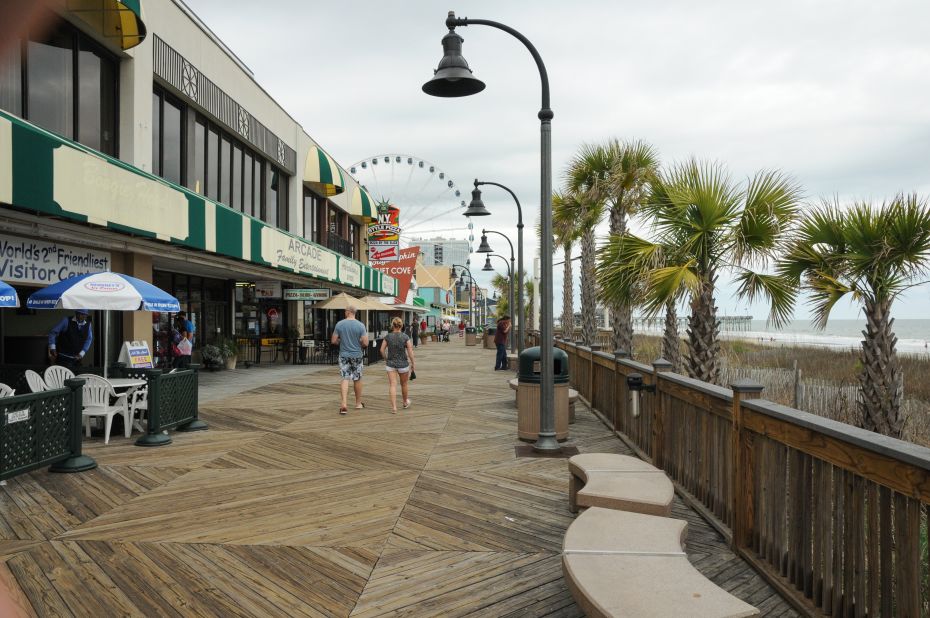 Myrtle Beach's Oceanfront Boardwalk and Promenade is a relative newcomer but draws many happy guests each summer. 