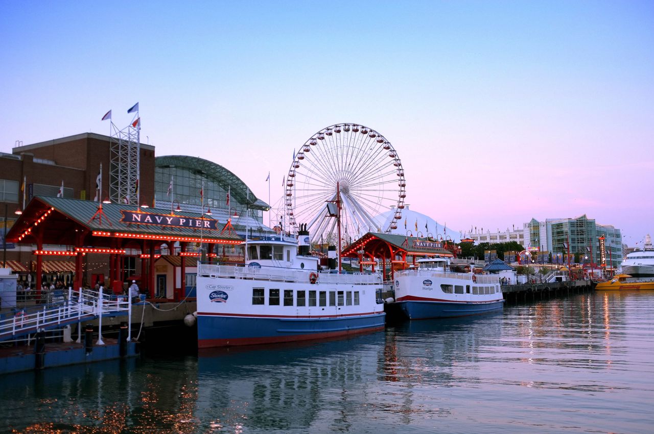 Who says a boardwalk has to be by the ocean? Chicago's Navy Pier is on Lake Michigan. 