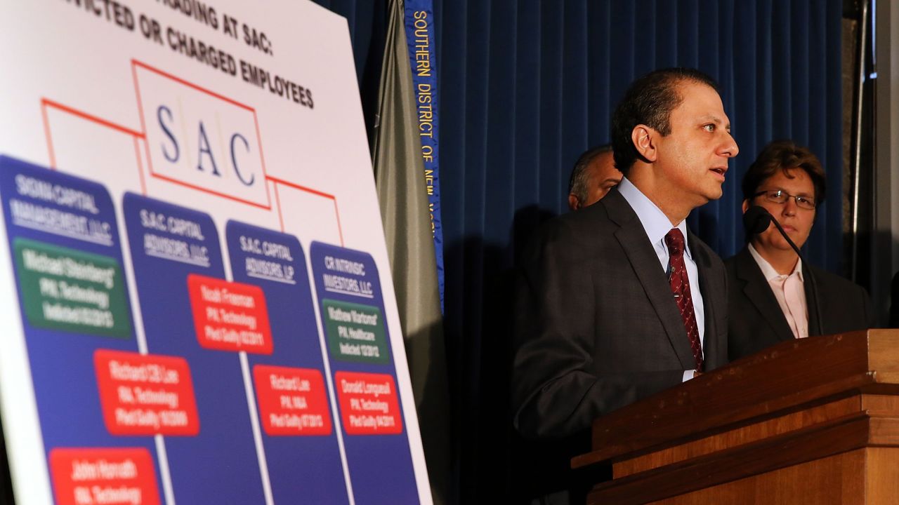 Preet Bharara at a news conference in July 2013.