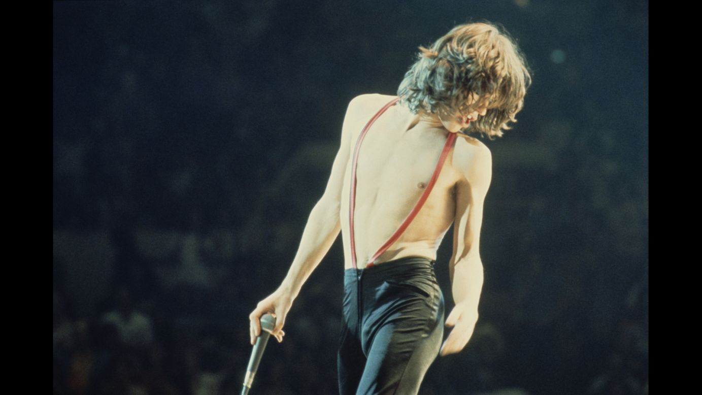 Jagger, seen here on stage with the Stones in 1975, always made comfort a priority. His pants may be tight, but not so snug he can't dip into his famous hip gyrations. 