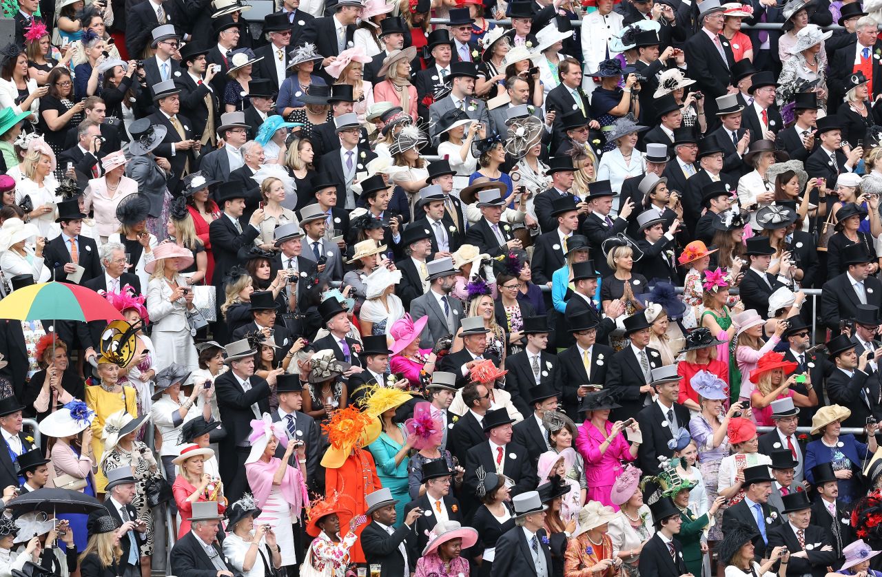 Goodwood, like Ascot and many other British sporting events, is a chance to see and be seen. The Royal Enclosure at Royal Ascot has a strict dress code so morning dress for men and women wearing fashionable hats abound. 