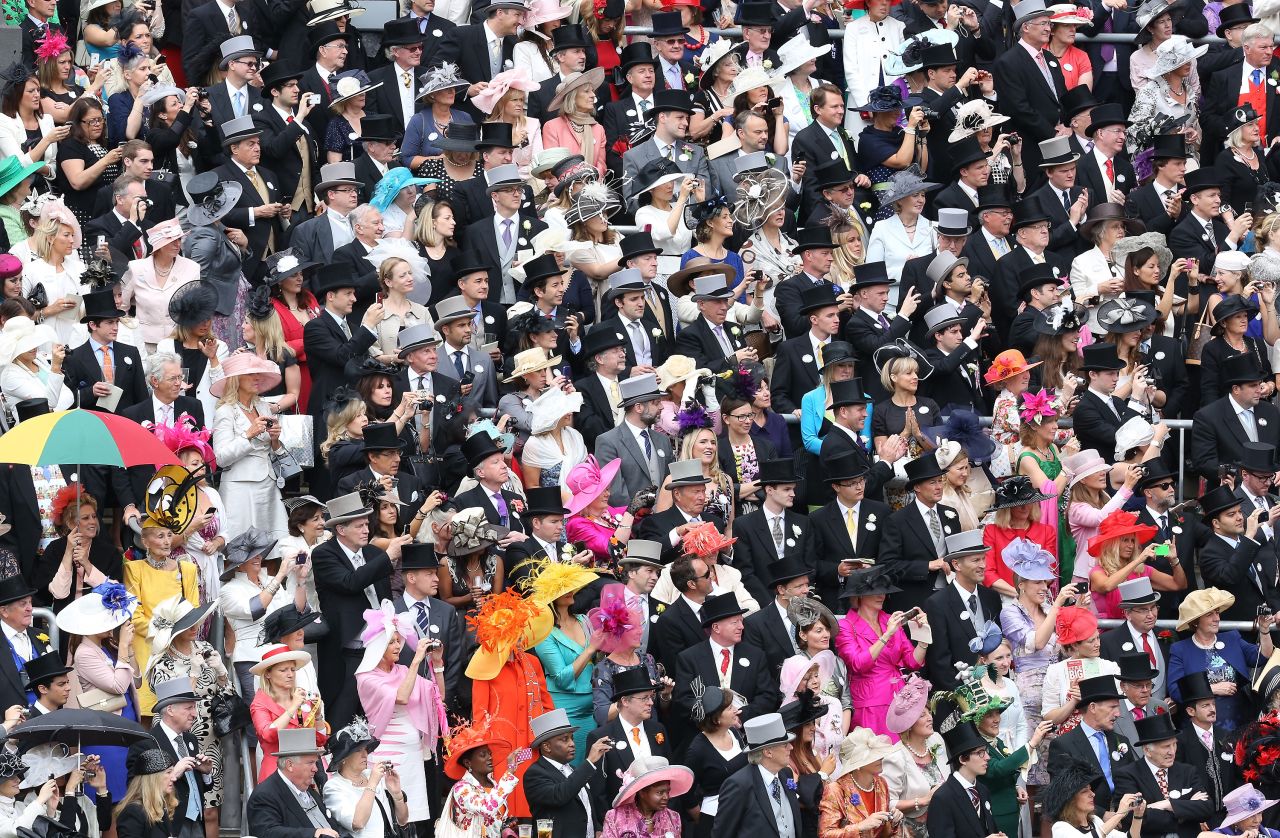 Goodwood, like Ascot and many other British sporting events, is a chance to see and be seen. The Royal Enclosure at Royal Ascot has a strict dress code so morning dress for men and women wearing fashionable hats abound.
