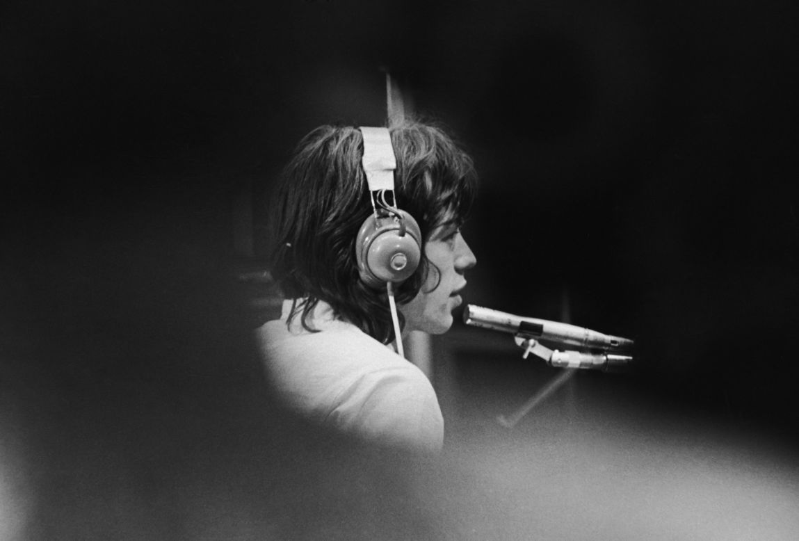 Jagger sits in a London recording studio during the filming of director Jean-Luc Godard's "Sympathy For the Devil" in 1968.