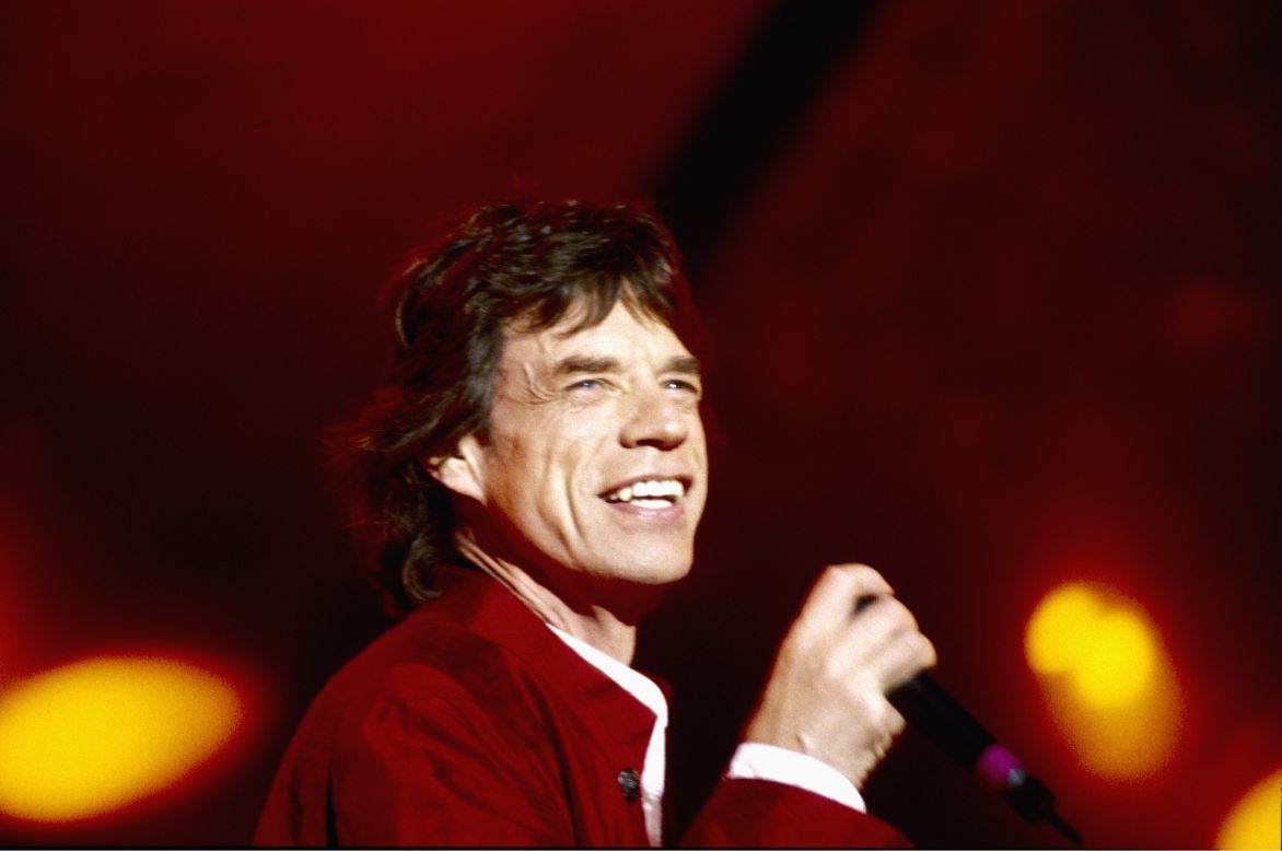 Jagger takes the stage in 1995.