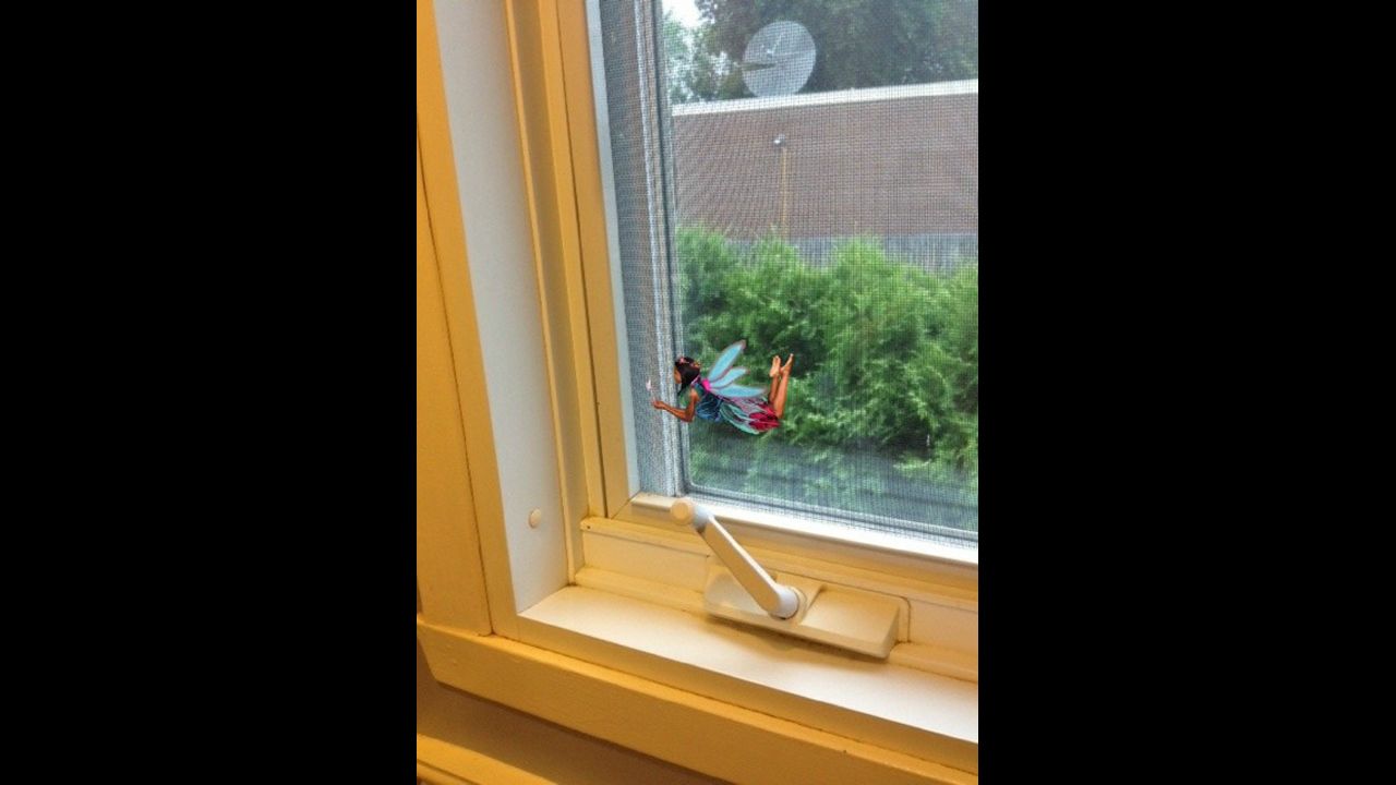 Using special software, she superimposed an image of a fairy on her home's windowsill. The children were mightily impressed when they discovered their bounty in the morning, but their mother was exhausted.