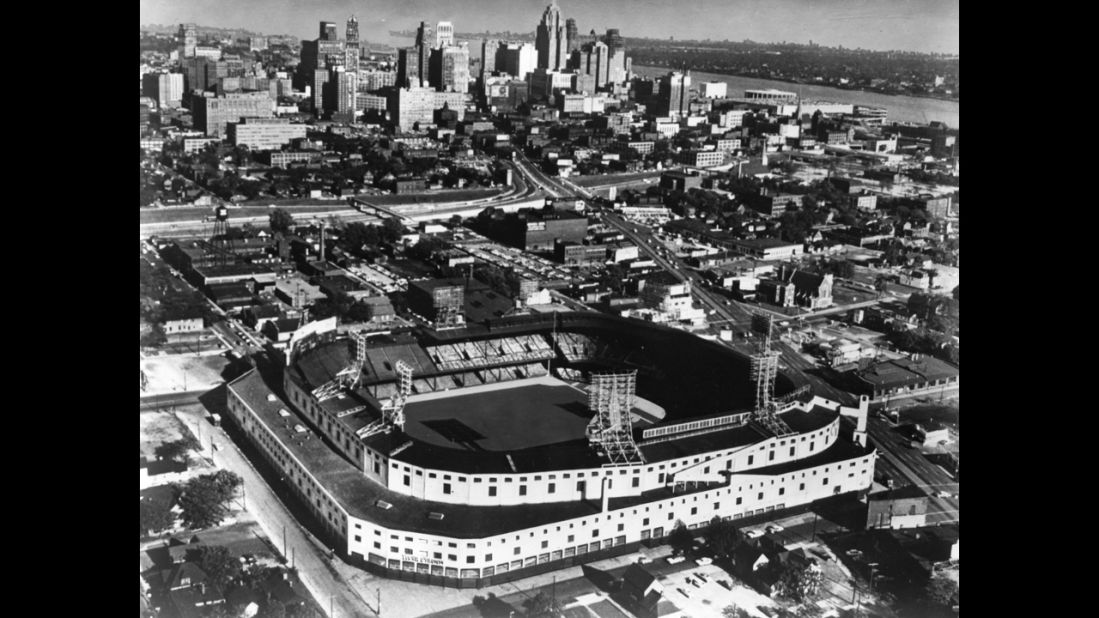 Detroit has become the largest American city to declare bankruptcy. People who spend any time there grow accustomed to hearing the words "used to be," says Heidi Ewing, co-director of "Detropia," a documentary about the Michigan city and its uncertain future. An aerial view, circa 1950, of the old Tiger Stadium and the downtown skyline shows the Motor City in all its former glory. 