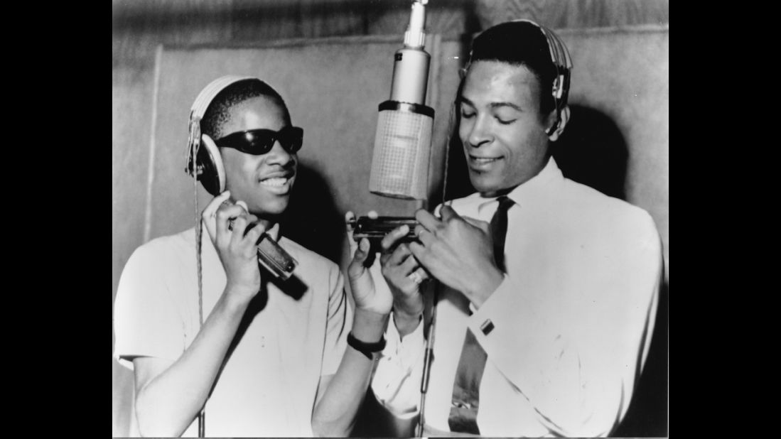 Music also played an important role in the success of Detroit, where Motown Records was headquartered in the 1960s. Here Stevie Wonder, left, and Marvin Gaye record in a Motown studio in Detroit in 1965.