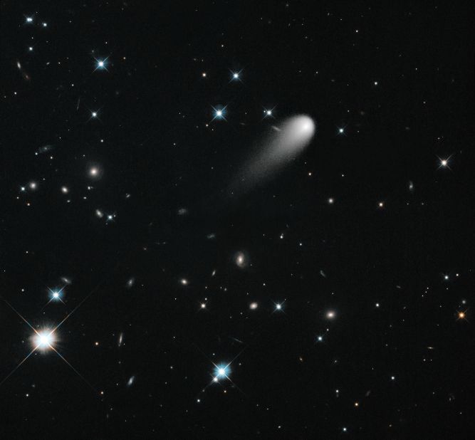Color filters help create this vivid image of Comet ISON, captured by NASA's Hubble Space Telescope on April 30.