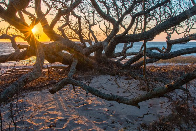 Pamlico Sound is one of the few places on the East Coast where people can watch the sun set over a body of water.