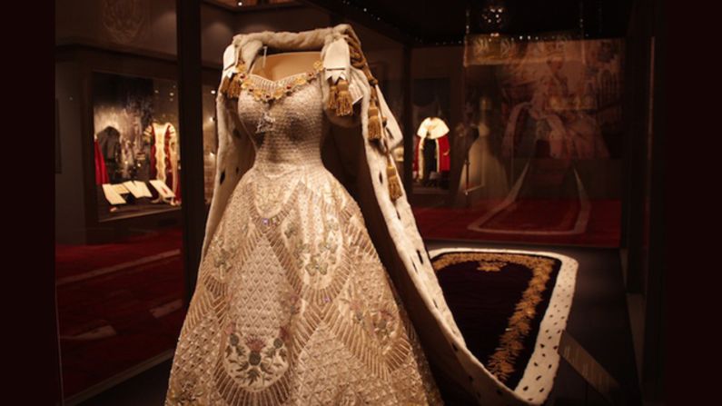 Queen Elizabeth II's coronation dress and robe.