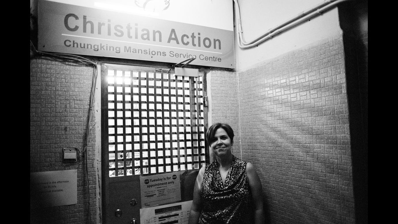 On the top floor of Chungking Mansions, the Christian Action Service Centre provides food, education and pro-bono counseling to nearly 500 refugees and asylum seekers each month. Manager Julee Allen (pictured) says refugees often arrive in Hong Kong with "extensive needs." 