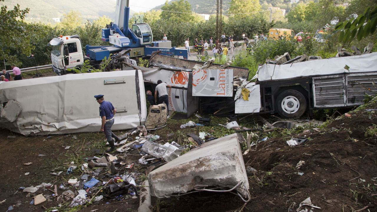 Police inspect the site of the crash on July 29.
