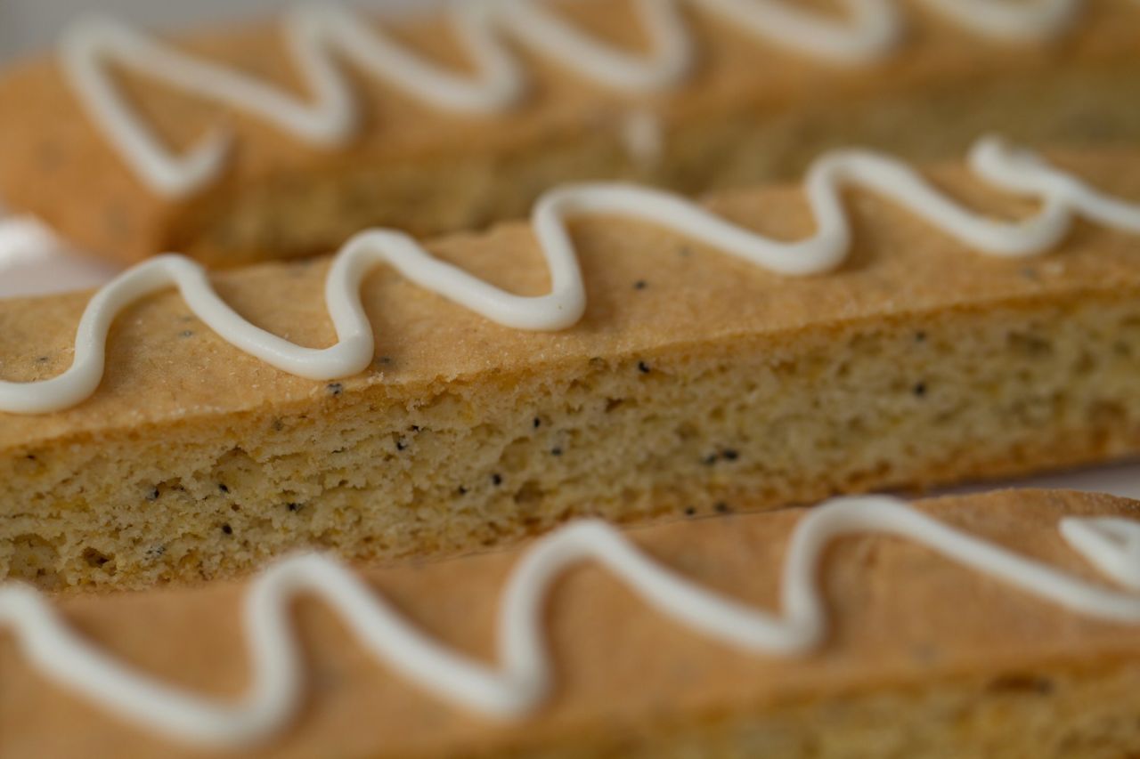 Vu tries to keep her offerings fresh and new by rotating seasonal flavors every few months. For summer, she is featuring lemon poppy seed biscotti.