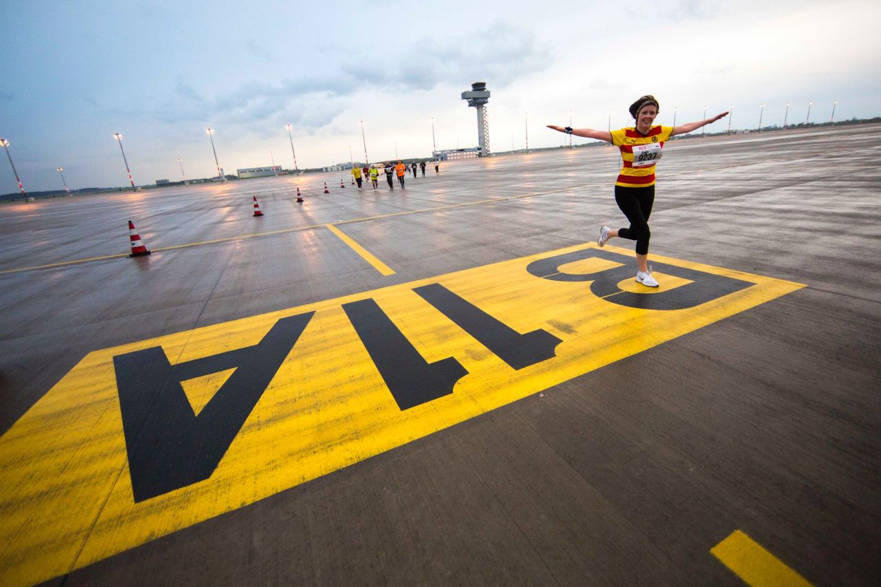 Still waiting for take-off: A half-marathon took place at Berlin Brandenberg Willy Brandt Airport in April 2013. The airport was originally planned to open in 2010.