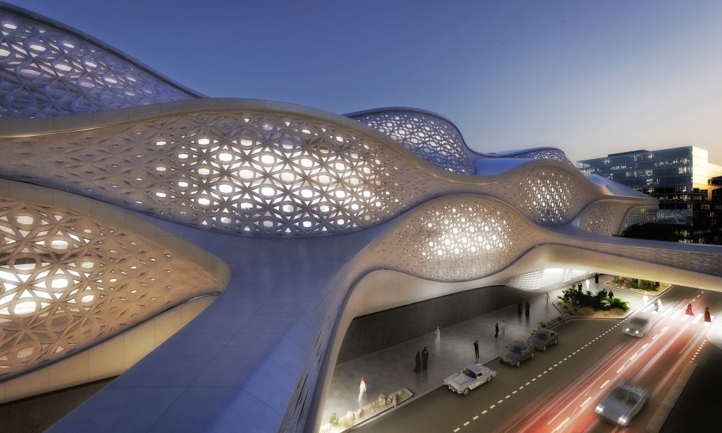 Construction of the Saudi Arabian capital's new metro system will begin next year. The King Abdullah Financial District station designed by Zaha Hadid Architects will be one of the most spectacular among 85 new stops.