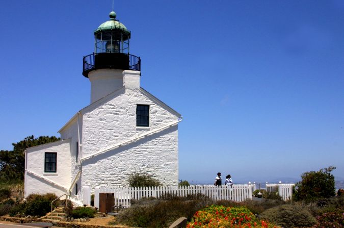 The Old Point Loma Lighthouse, now part of Cabrillo National Monument, stood watch over the entrance to San Diego Bay starting in 1855. Since clouds and fog often obscured the light, the light was extinguished in 1891 and the keeper moved to a new lighthouse closer to the water.