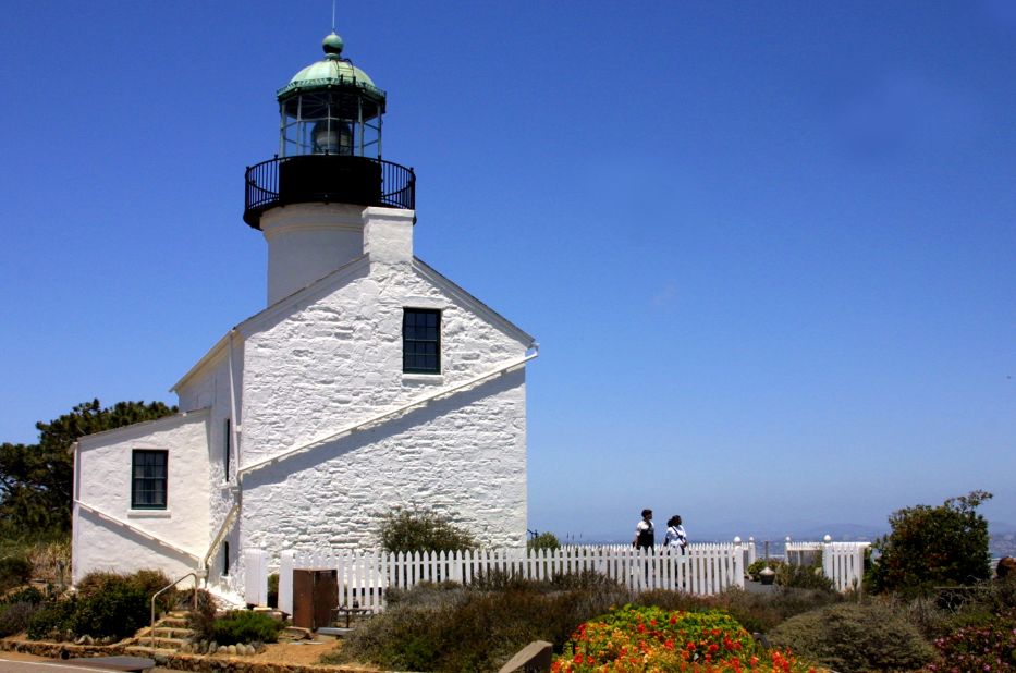The Old Point Loma Lighthouse, now part of Cabrillo National Monument, stood watch over the entrance to San Diego Bay starting in 1855. Since clouds and fog often obscured the light, the light was extinguished in 1891 and the keeper moved to a new lighthouse closer to the water.