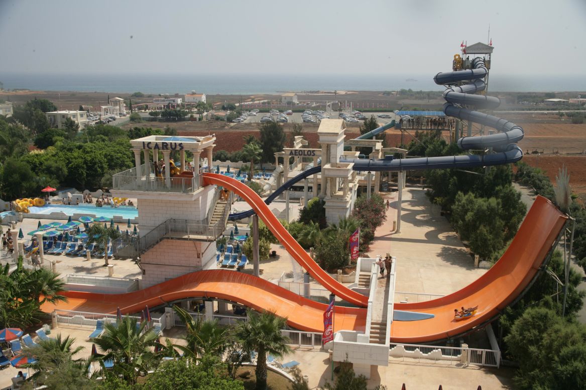 Inspired by Mount Olympus, the thrill rides at WaterWorld Waterpark include tube slides, whirlpool rides and a wave pool. Other attractions include a fish spa and go-kart track.