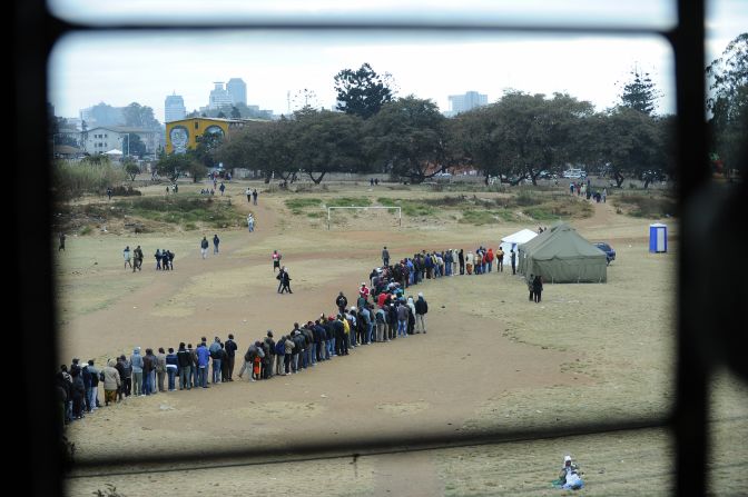 July 31 - Harare, Zimbabwe: People line up to <a href="http://cnn.com/2013/07/31/world/africa/zimbabwe-election/index.html?hpt=hp_t1">vote in general elections</a>, as President Robert Mugabe seeks to extend his time in power to a potential 38 years. Mugabe, 89, has been in charge of the country since 1980 -- the only leader the nation has known since it gained independence. His main rival, Morgan Tsvangirai, is the current prime minister.