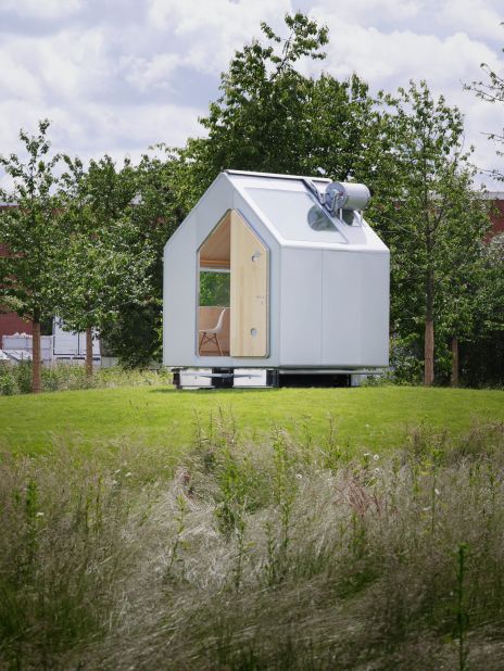 Professional architects have also become interested in the idea of economical, ecological living. Renzo Piano's 'Diogene' house is a tiny 65 square-foot wooden building designed to promote self-sufficiency. The house collects and recycles its own water, and is powered by s