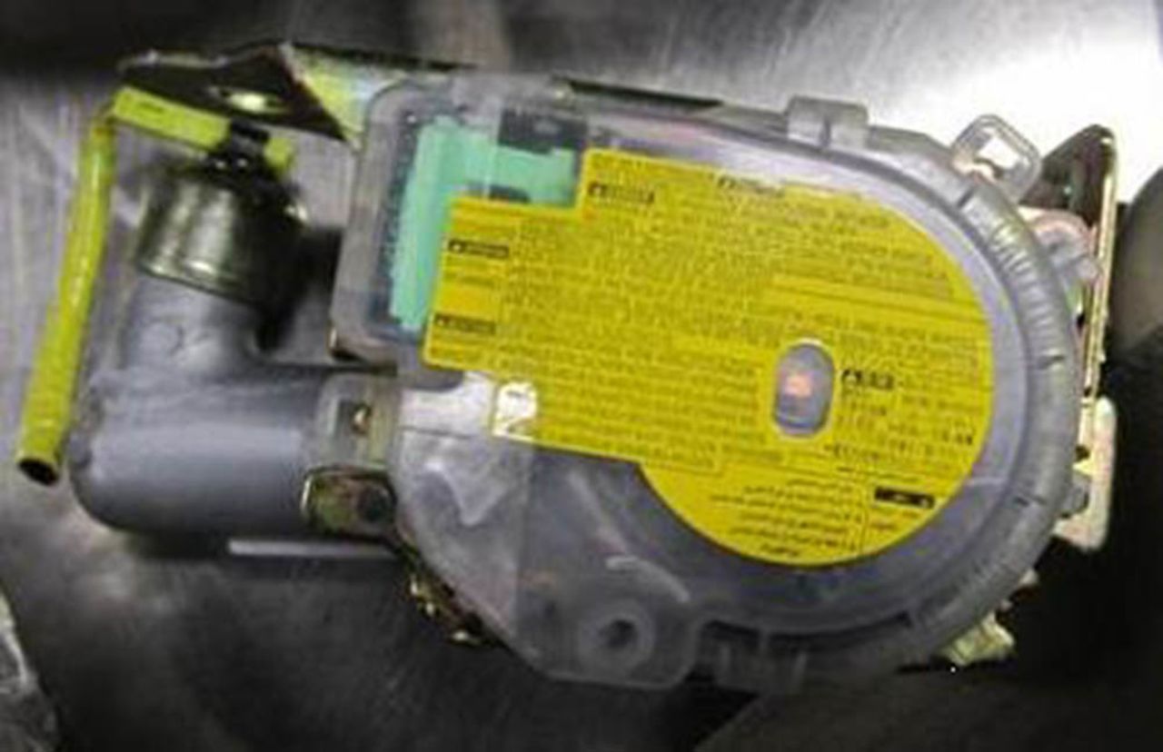 A box with "explosive" scrawled across it was checked at San Francisco International Airport; it contained an airbag.
