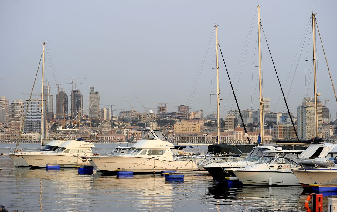 Boats docked in Luanda marina.