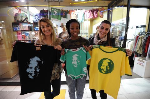 Mandela's face can also be found adorning countless other clothes and products in boutique stores and roadside stalls across South Africa.