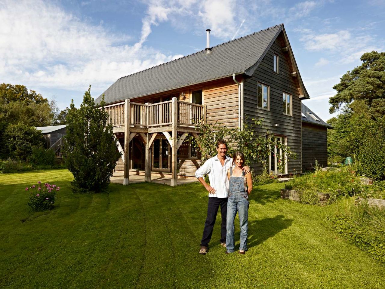 Some builders, such as Rob and Alithea Dawson, have thrown a little more money into their self-build projects. The Dawsons built their own energy-efficient oak home in the woods in Somerset, UK for around $150,000. 