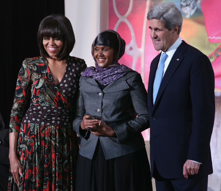Earlier this year, Adan was honored by American First Lady Michelle Obama and U.S. Secretary of State John Kerry with the International Women of Courage Award.